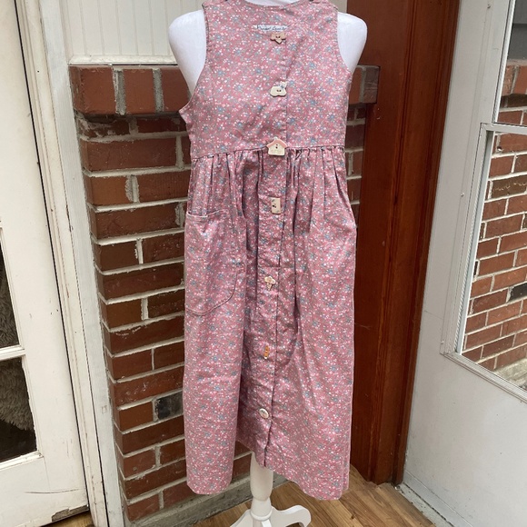 Dogwood Lane peasant prairie dress floral with one pocket. Ceramic buttons - Picture 1 of 6